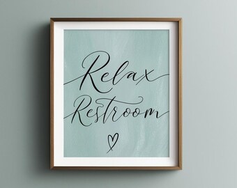 Bathroom decoration, relaxation mural, bathroom wall art, relax poster, bathroom inspiration