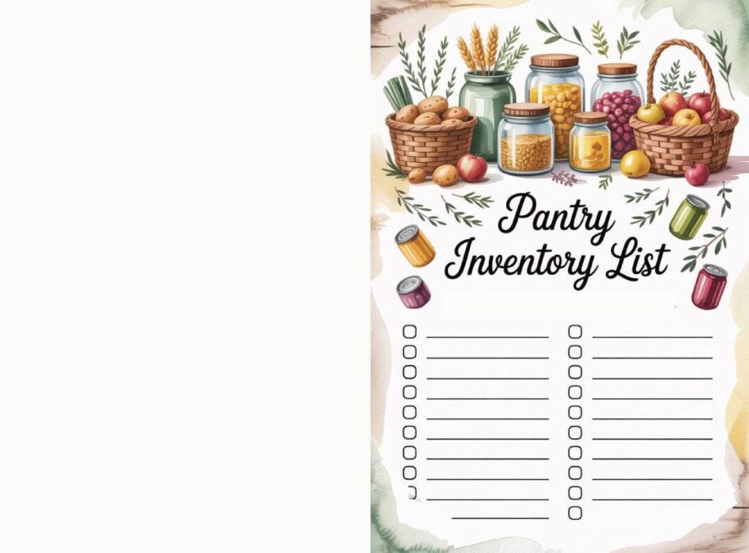 Pantry Inventory List Printable – Food Storage Tracker, Item Quantity ...