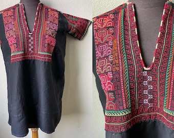 Exquisite Antique CrossStitch Hand Embroidered Hmong Hill Tribe Ethnic Blouse Top