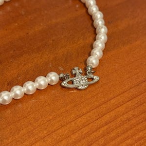 Vivienne Westwood Silber Perlenkette Choker Halskette