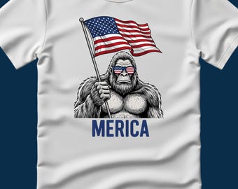 Camiseta BigFoot del 4 de julio PNG de Estados Unidos, orgullo estadounidense, camiseta del Día de la Independencia