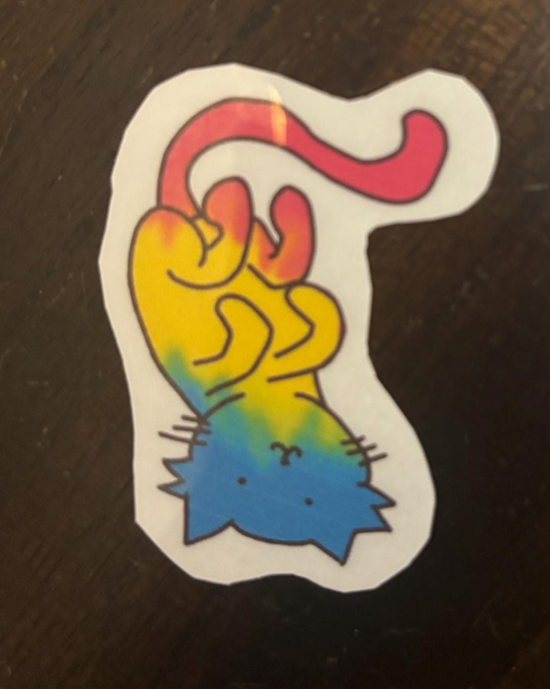 Pansexual Flag Upside Down Cat Sticker - Etsy