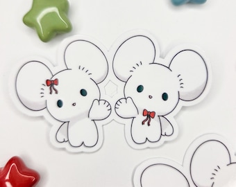 Pegatina Tandemaus • Dúo de ratones Pokémon, calcomanía de vinilo kawaii