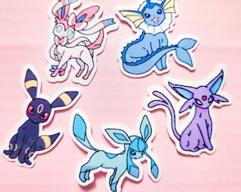 Paquete de pegatinas de Pokémon Eeveelutions: pegatinas de vinilo para teléfonos, portátiles, botellas de agua y carpetas.