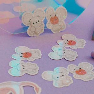 cute pink Pokémon sticker bundle includes clefable, tandemaus duo, dragonair and Flaffey