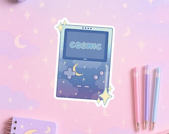 Pegatina de consola de juegos cósmica – Pegatina de Game Boy en tonos pastel
