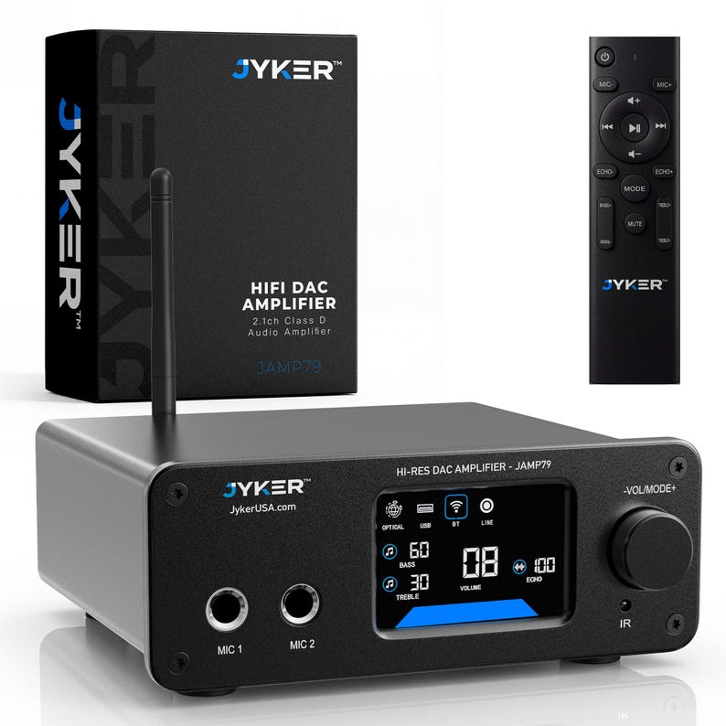 Hi-Fi DAC Home Audio Amplifier - Bluetooth 5.2 400W, 2 Channel Class D, TPA3116 - JAMP79 imagen 1