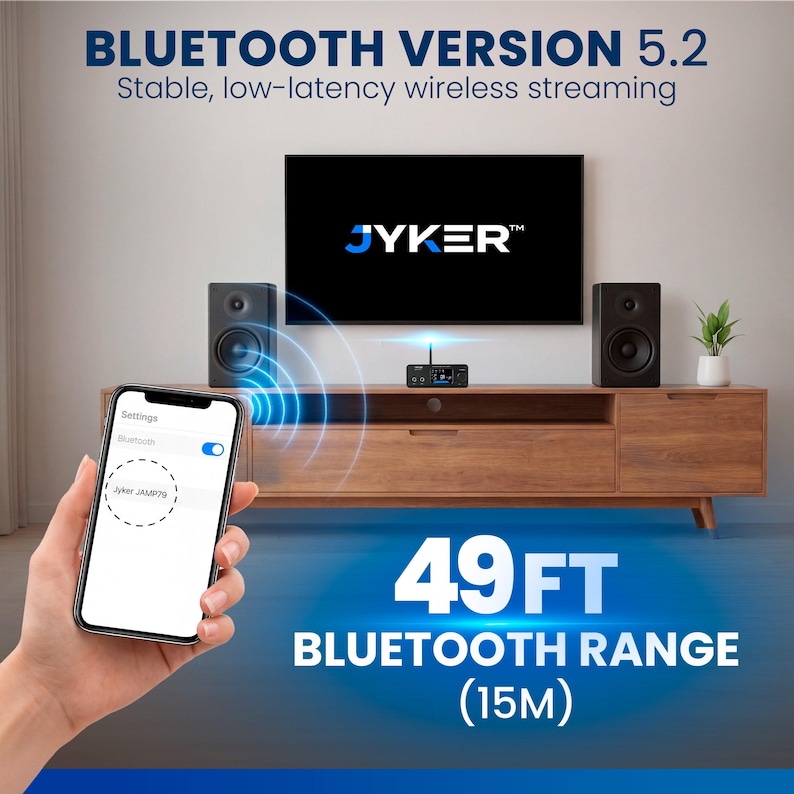 Hi-Fi DAC Home Audio Amplifier - Bluetooth 5.2 400W, 2 Channel Class D, TPA3116 - JAMP79 imagen 4