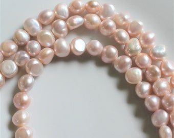 Large Hole Pearls, Blush Pearls, Nugget Pearls, Freshwater Pearls, Large Cord Pearl Peach Pink Pearl, 10mm-11mm Pearl, 2mm Hole Pearl 10 Pcs