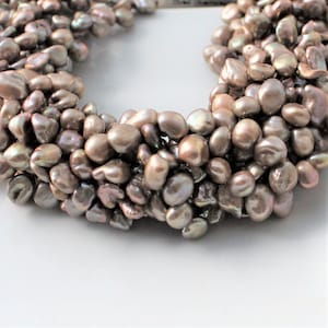 Taupe Keshi Pearls, Champagne Pearls, Beige Pearls, Keishi Pearls Petal Pearls, Cornflake Pearl Top Drilled PearL 6mm-14mm Full Strand KP311 image 1