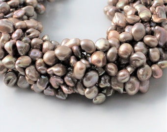 Taupe Keshi Pearls, Champagne Pearls, Beige Pearls, Keishi Pearls Petal Pearls, Cornflake Pearl Top Drilled PearL 6mm-14mm Full Strand KP311