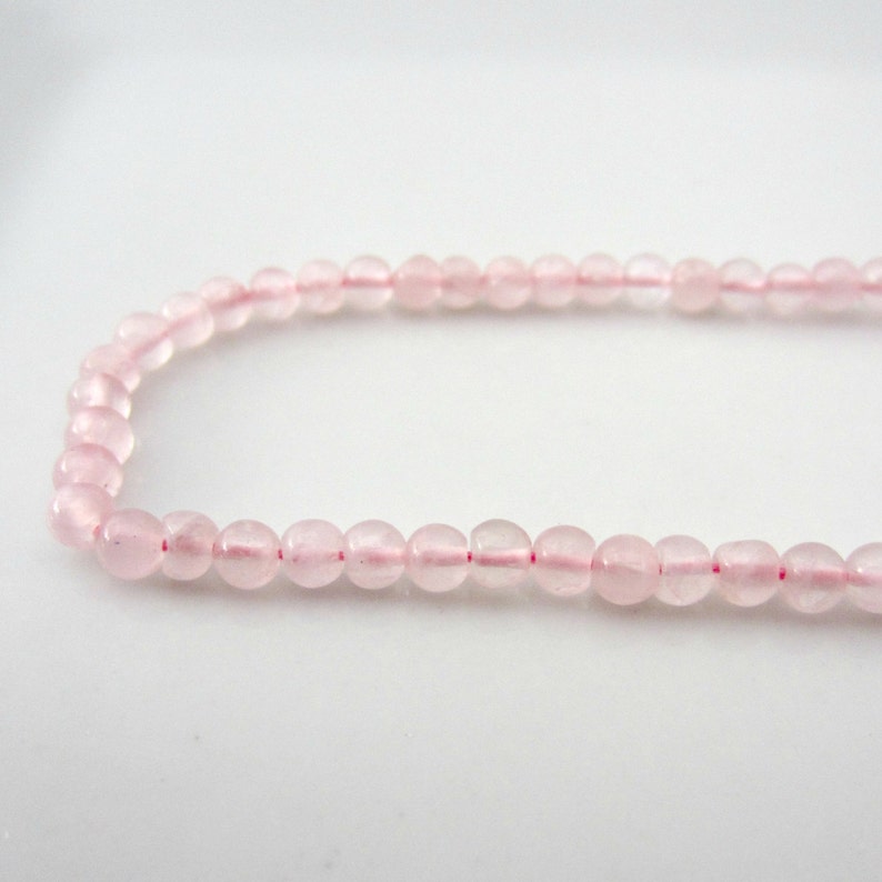 Rose Quartz Beads Smooth Round Beads, Pink Quartz Beads, Light Pink Gemstone Beads, Pale Pink Stones, Rose Quartz Stones 3mm Full Strand image 2