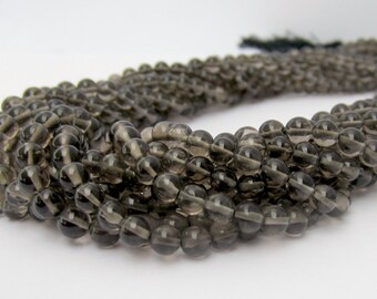 Smoky Quartz Beads, Round Smoky Quartz, Brown Beads, Smooth Rounds, 4mm Beads, Smokey Quartz Beads, Gemstone BeadsFull Strand