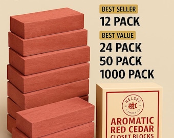 Aromatic Red Cedar Closet Blocks – Natural Moth Repellent, Handcrafted USA – Multiple Pack Sizes