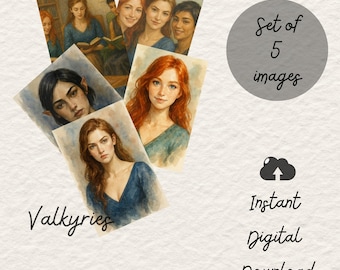 Valkyries Art Set, Nesta Gwyn Emerie, ACOTAR Printable Wall Art, A Court of Silver Flames Posters, Bookish Digital Download
