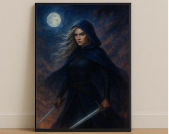 Celaena Sardothien Watercolor Fantasy Print | Throne of Glass Wall Art | Sarah J. Maas Inspired Illustration | The Assassin’s Blade