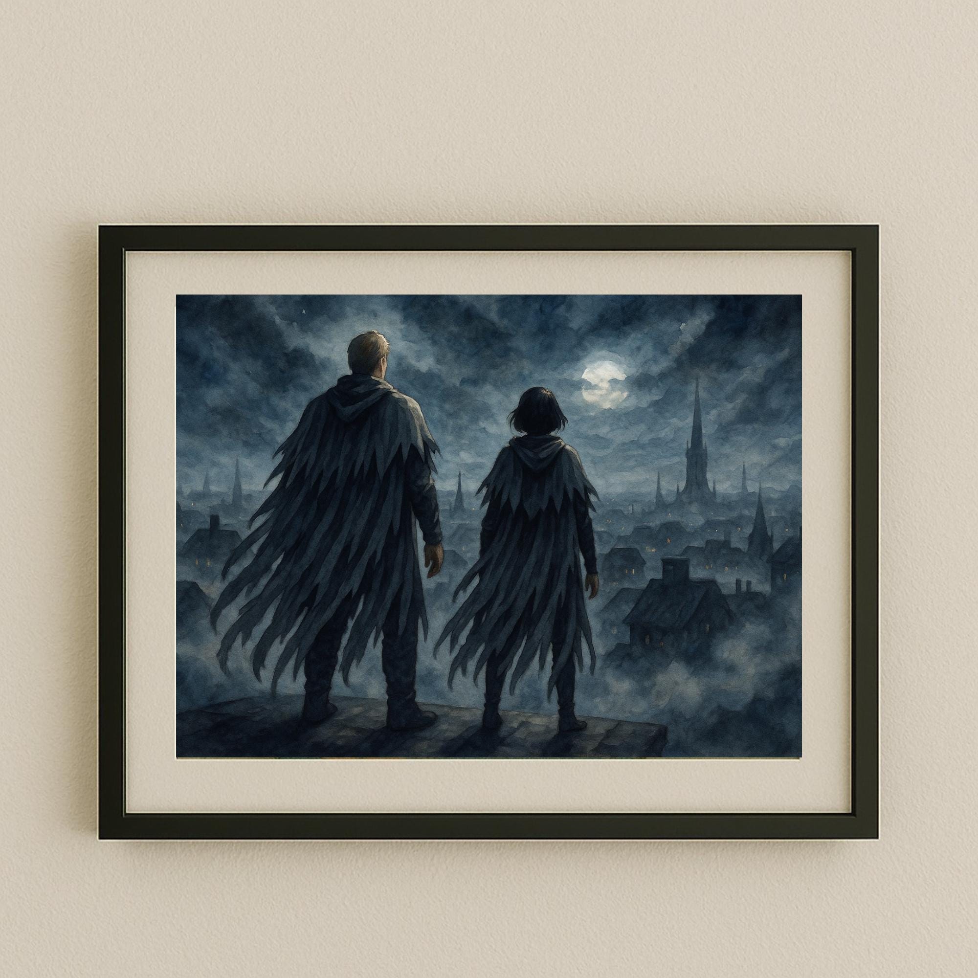Vin and Kelsier Art Print, Mistborn Wall Art, Brandon Sanderson Fan ...