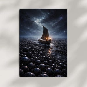 Hadesmar Ship Art Printable, Epic Fantasy Voyage Storm Sea Decor, Stormlight Archive Fan Art (Digital Download)