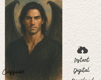 Cassian Art Print, ACOTAR Fantasy Wall Art, Night Court Illyrian Warrior, Bookish Digital Download , Sarah J. Maas Fan Art
