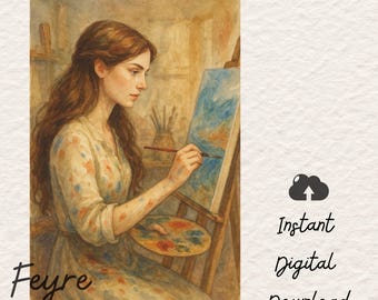 フェイリー・アーケロンのアート、ACOTARの水彩画、茨と薔薇の宮廷、ファンタジーブック風ウォールアート、デジタルダウンロード