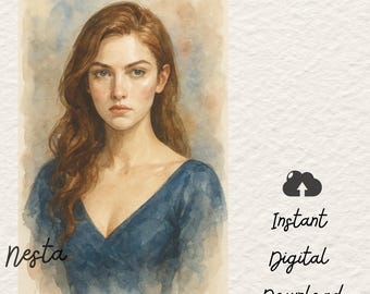 Nesta Archeron Art Print, A Court of Silver Flames, ACOTAR Fantasy Wall Art, Bookish Decor, Digital Download, Sarah J. Maas Fan Art