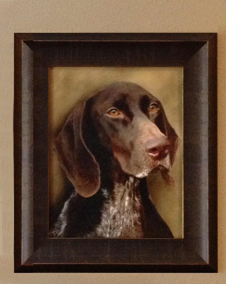Framed Dog Portrait 11 X 14 Canvas in a Custom Frame Etsy
