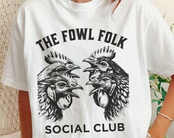 Funny Chicken Social Club T-Shirt, Humorous Chicken Lovers Tee, Chicken Farmer Gift, Chicken Pun Tshirt, Chicken Lady Tee, Homesteader Shirt