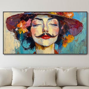 Kleurrijke Clown Handgeschilderd Olieverf Creatief Cartoon Karakter Portret Circus Clown Carnaval Kunst Kerstcadeau Gepersonaliseerde
