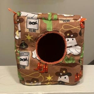 Cubo acogedor Cowboy Ghost - Escondite colgante para ratones - Refugio para animales pequeños