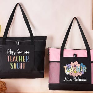 Geschenk für Lehrer, Dankeschön für Lehrer, personalisierte Lehrer-Einkaufstasche, benutzerdefinierte Lehrer-Namenstasche, Lehrer-Geschenktasche, zurück zu Schulgeschenk