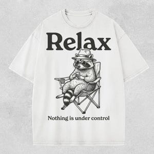 Relax Nothing Is Under Control T-shirt, vintage shirt Chill Raccoon, T-shirt Trash Panda Comfort Colors