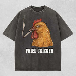 Chemise poulet frit - T-shirt graphique couleurs confort poulet drôle d'humour noir, t-shirt sarcastique meme