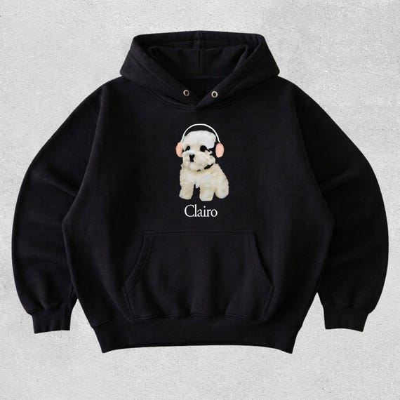 Clairo Dog Hoodie, Funny Dog With Headphones Hoodie, Indie Music