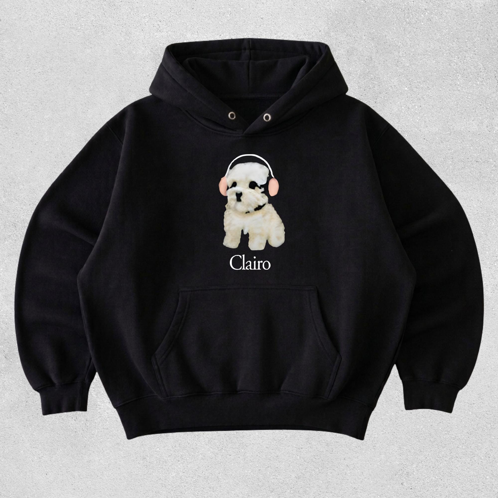 Clairo Dog Hoodie, Funny Dog With Headphones Hoodie, Indie Music