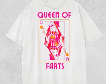 Queen of Farts-shirt, comfortkleuren grappig scheet-shirt, ongepast grapshirt, grap cadeau voor haar, grappig cadeau vrouw, gênante shirtruil