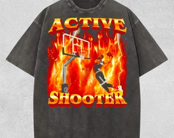 Active Shooter Baseball Shirt, Funny Baseball Wordplay T-Shirt, Sports Humor Tee, Cheeky Game Day Joke Shirt, Retro Comfort Colors