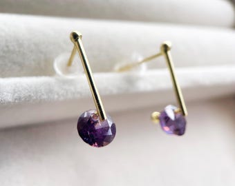 Gold Plated Sterling Silver Birthstone Stud Earrings – 6mm CZ Gemstones