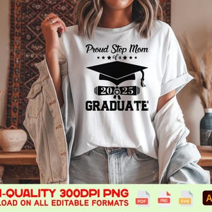 Proud Step Mom SVG PNG PDF | Stepmom Digital Design for Cricut & Silhouette | Bonus Mom Shirt Design | Printable Mother’s Day Graphic