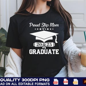 Proud Step Mom SVG PNG PDF | Stepmom Digital Design for Cricut & Silhouette | Bonus Mom Shirt Design | Printable Mother’s Day Graphic