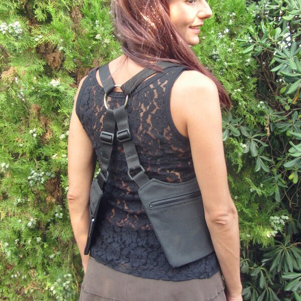 Ready to ship // HOLSTER BAG for woman // Waxed denim // Adjustable