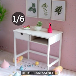 1/6 Scale Dollhouse Table DIY Kit Miniature Furniture for Dolls | Wooden Doll House Furniture | Doll Room Table Roombox