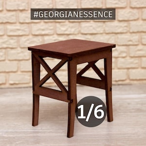DIY 1/6 Doll Chair Wooden Dollhouse Furniture Kit | Miniature Furniture for Blythe, BJD, Fashion Doll Room