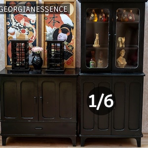 1:6 Scale Miniature Cupboard | Dollhouse Furniture Kit | Wood Doll Furniture for BJD, Blythe, Fashion Dolls, Roombox