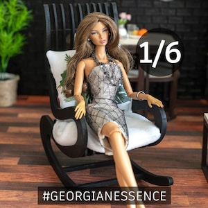 1:6 Scale Armchair – DIY Wooden Dollhouse Furniture Kit for Blythe, BJD & Fashion Doll Room Decor