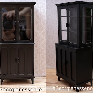 DIY 1:6 Scale Cupboard – Wooden Dollhouse Furniture Kit, Miniature Cabinet for Blythe, BJD, Roombox, Fashion Doll Room Decor