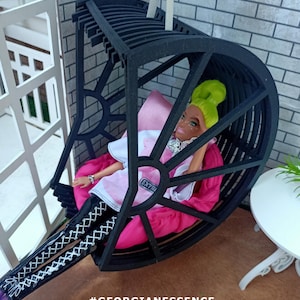DIY Dollhouse Armchair 1/6 Scale Furniture Kit | Miniature Chair for Blythe, BJD Doll, Fashion Dollhouse