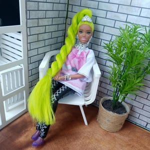 Miniature Chair 1/6 Scale Furniture DIY Dollhouse Chair Kit • Wooden Doll Room Furniture for Fashion Dolls Blythe BJD