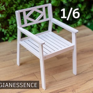 1/6 Scale Dollhouse Chair DIY Kit Miniature Furniture | Wooden Doll House Furniture | Fashion Doll Room Chair Roombox
