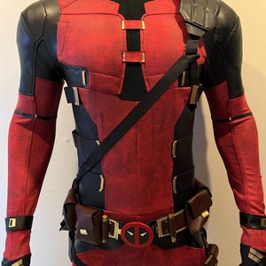 Deadpool 3 Costume Red Superhero Cosplay Suit