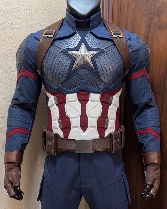 Avengers 4 Captain America Costume Cosplay Steve Rogers Suit